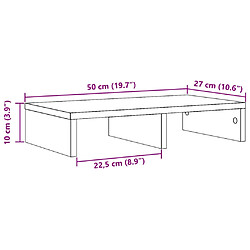 vidaXL Support de moniteur chêne marron 50x27x10 cm bois d'ingénierie pas cher