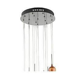 Luminaire Center Suspension Aurelia chrome noir poli et multicouleur 15 ampoules