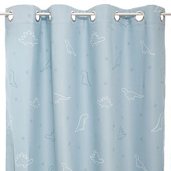 Atmosphera, Createur D'Interieur Rideau occultant phosphorescent enfant Dinosaure - 140 x 250 cm - Bleu