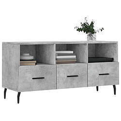 Avis Maison Chic Meuble TV scandinave - Banc TV pour salon gris béton 102x36x50 cm bois d'ingénierie -MN17953