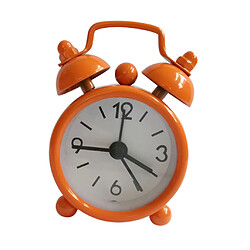 Avis Mini belle horloge analogique réveil double bell pour la décoration de la chambre de l'enfant orange