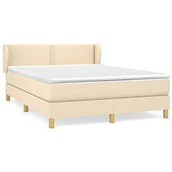 Maison Chic Lit Adulte - Lit simple Lit à sommier tapissier avec matelas moelleux - Meuble de Chambre - Crème 140x200 cm Tissu -MN48265