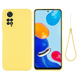 Coque en silicone anti-scratch, avec sangle, jaune pour votre Xiaomi Redmi Note 11S 4G/Redmi Note 11 4G (Qualcomm)