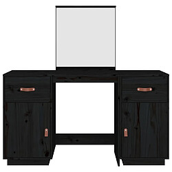 Helloshop26 Ensemble de coiffeuse avec miroir 95 x 50 x 134 cm bois de pin solide noir 02_0006262