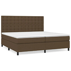 vidaXL Sommier à lattes de lit avec matelas Marron foncé 200x200 cm