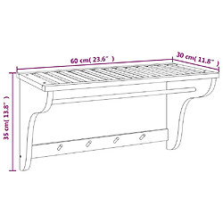 vidaXL Porte-serviette 60x30x35 cm Bois massif de noyer pas cher