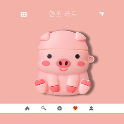 GUPBOO Airpods Coque Housse Étui Protecteur Compatible pour AirPods Pro-dessin animé mignon petit cochon rose