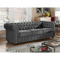 Acheter Vente-Unique Canapé 3 places CHESTERFIELD - Velours anthracite