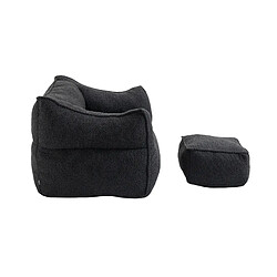 Acheter KOMHTOM Fauteuil à double sac de haricots confortable, Lazy Susans d'intérieur super doux, sac de haricots spécial moderne avec accoudoirs, noir