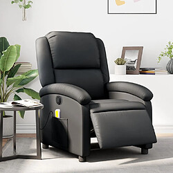 Maison Chic Fauteuil Relax pour salon, Fauteuil de massage inclinable électrique noir cuir véritable -GKD48184