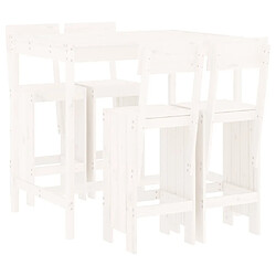 Maison Chic Table de bar et chaises d'extérieur 5 pcs,Ensemble de bar de jardin pour relax blanc bois massif de pin -GKD185067