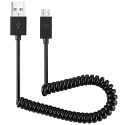 Wewoo Câble noir pour Samsung Galaxy S IV / i9500 / i9300 / N7100, série de Nokia Lumia, de LG Optimus, de Sony Xperia etc. Longueur: 27.5cm peut être prolongé 100cm enroulé par chargeur de synchronisation de données de Micro USB