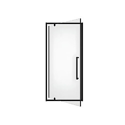 Avis Vente-Unique Porte de douche pivotante en métal noir mat au style industriel - 90 x 195 cm - TAMRI