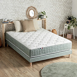 Idliterie Ensemble + matelas Ressort 7 zones Face Hiver/Eté différente HYGGE Fabriqué en France