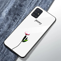 Coque en TPU verre de surface d'impression pivoine pour votre Samsung Galaxy A71