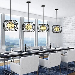 Stoex Lustre Suspension Cage Fer E27 30CM pour Décor Restaurant Salle Chambre,Noir