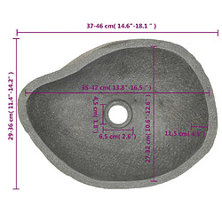 vidaXL Lavabo en pierre de rivière Ovale (37-46)x(29-36) cm pas cher