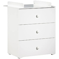 Avis Baby Price Chambre bébé duo Basic boule: Lit 120x60, commode a langer - Babyprice - Blanc