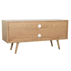 Pegane Meuble TV en bois MDF naturel et métal - Longueur 120 x Profondeur 40 x hauteur 57 cm