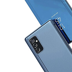 Htdmobiles Housse pour Samsung Galaxy M13 4G / M23 5G - etui portefeuille miroir clear view + verre trempe - BLEU