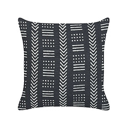 Beliani Coussin BENZOIN Coton 45 x 45 cm Géométrique Impression en bloc Noir