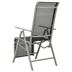 Maison Chic Lot de 2 Chaises de jardin,Fauteuil d'extérieur Textilène et aluminium Argenté -MN34812 pas cher