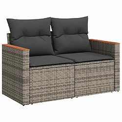 Avis vidaXL Salon de jardin 6 pcs avec coussins gris résine tressée