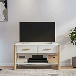 Maison Chic Meuble TV scandinave - Banc TV pour salon Blanc 82x38x45 cm Bois d'ingénierie -MN16476