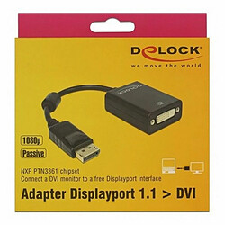 Acheter DELOCK Adaptateur Displayport mâle vers DVI 24+5 femelle Noir 22,5 cm