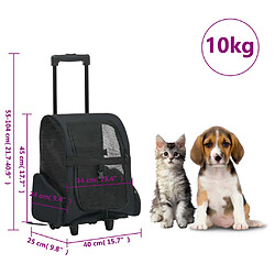 vidaXL Chariot polyvalent pliable pour animaux de compagnie noir pas cher