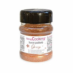 Scrapcooking Sucre alimentaire pailleté or rose - 160 g