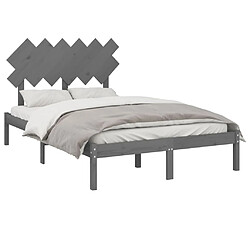 Avis Maison Chic Lit adulte - Lit simple Cadre de lit,Structure du lit Contemporain Gris 120x200 cm Bois massif -MN13731