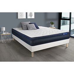 ACTISOM Ensemble matelas ACTIFLEX TECH 180x200 Mémoire de forme Maxi épaisseur 5zones de confort + sommier KIT blanc