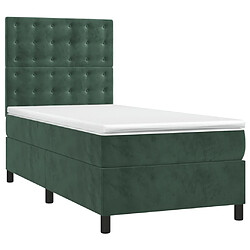 Avis Maison Chic Lit adulte- Lit + matelas,Sommier à lattes de lit avec matelas Vert foncé 90x200 cm -GKD74093