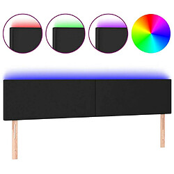 Maison Chic Tête de lit scandinave à LED,meuble de chambre Noir 160x5x78/88 cm Similicuir -MN75644