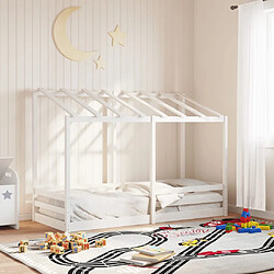 Avis Vidaxl Lit pour enfants avec toit blanc 90x190 cm bois massif de pin