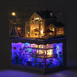 Avis Maison miniature Bricolage 3D en bois Meubles LED Maison Puzzle décorez cadeaux Creative