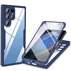 Coque en TPU + acrylique bleu marine pour votre Samsung Galaxy S22 Ultra 5G