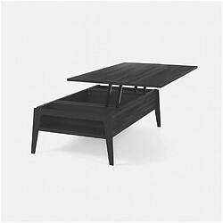 Inside 75 Table basse relevable BRIGHTON 110x70x40/65cm cadre stratifié noir pieds métal