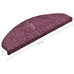 vidaXL Tapis de marches d'escalier 15 pcs Violet foncé 65x21x4 cm pas cher