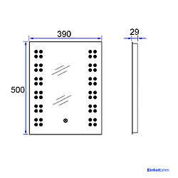 EMKE Miroir lumineux salle de bain 39x50cm, Miroir avec éclairage avec Interrupteur Tactile, Miroir LED Lumière Blanche Froide pas cher