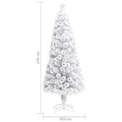 vidaXL Arbre de Noël artificiel pré-éclairé blanc 240 cm fibre optique pas cher