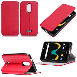 Etui Wiko Upulse 4G rouge luxe Ultra Slim Style Cuir avec stand - Housse Folio Flip Cover coque de protection smartphone Wiko U pulse 5,5 pouces - Accessoires pochette XEPTIO : Exceptional case !