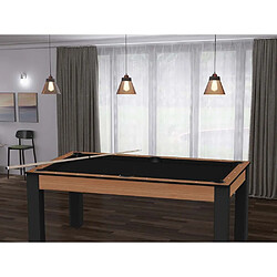 Acheter De Faugeres Billard convertible table 6 personnes Texas hêtre boisé et noir (tapis)