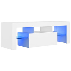 Maison Chic Meubles TV avec lumières LED - Banc TV pour salon Blanc 120x35x40 cm -MN54110