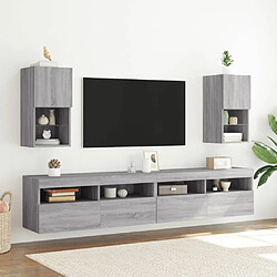 Avis Maison Chic Meuble TV avec lumières LED, Banc TV pour salon, Meuble de rangement sonoma gris 30,5x30x60 cm -GKD34277