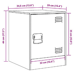 vidaXL Table de chevet rose 34,5x39x44 cm acier pas cher