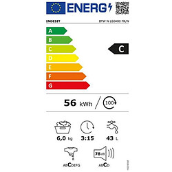 Lave-linge top 6kg 1000 tours/min - BTWNL60400FR/N - INDESIT