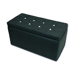 Alter Pouf de rangement en simili cuir, couleur grise, Dimensions 90 x 45 x 45 cm