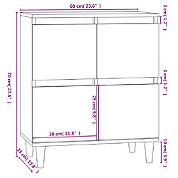 vidaXL Buffet Noir 60x35x70 cm Bois d'ingénierie pas cher